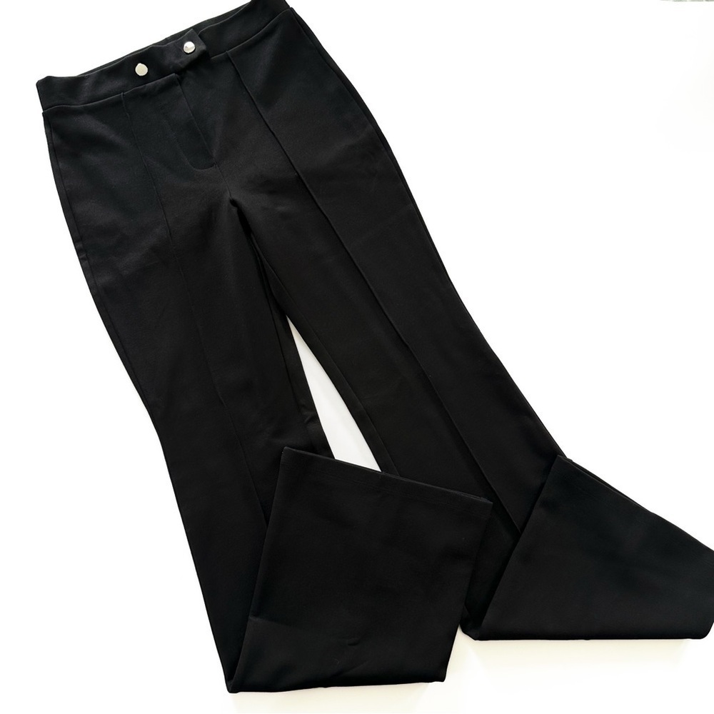 MNG Mango Black Pull on Front Seam Flare Trouser Career Pants Womens Small New